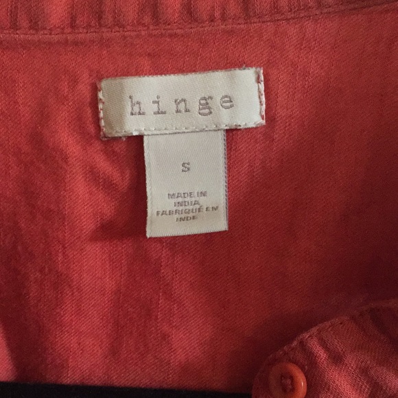 Hinge 3/4 Sleeve Orange Boho Shirt - Picture 5 of 8